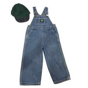John Deere Toddler Denim Overalls with Baseball Cap